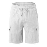 Wendunide muške hlače muškarci Ljetne casual čvrste crtež u boji Srednji struk Sportske kratke hlače sa džepovima Bijeli XL