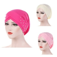 Flmtop šešir pune boje perle Žene elastične glave zamotavanje za svakodnevni život