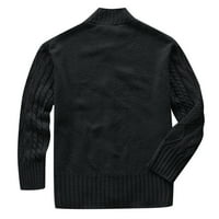 Kali_store muns kardigan džemper muški pleteni obični fit puni džemperi sa zatvaračem s mekom oblogom