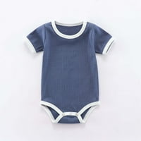 Suokom Baby Boys Girls Bodysuit, novorođenčad čisti pamučni kombinezon, kontrastni vrpci Ribbing s kratkim