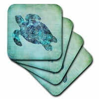 3Droza morska kornjača Mješovita medijska ilustracija - meki podmornici, set od 8