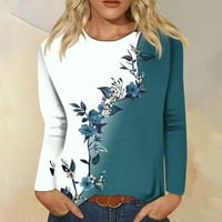 Womens plus bluze i tunike Jesen jesen i zimska moda Žene košulje s dugim rukavima cvjetni casual top
