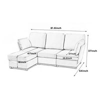 Kauč ​​na kauču modularni sekcial, modularni presjek sa otomanima - sjedalo kaučem za dnevni boravak,