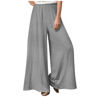 Ne propustite Himeway Palazzo pantalone za žene Ležerne modne ženske čvrste boje ubode prozračne ležerne hlače sive 3xl