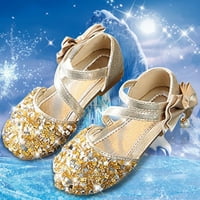 Little Girl Sandal Toddler Djevojke Haljina cipele Glitter Princess Sandale Sandale Proljeće Ljeto Batou Sequin Flat kožne cipele Princess Cipele Plesne cipele