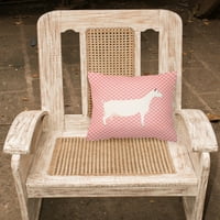 Carolines blaga bb7889pw Saanen kozji ružičasti ček dekorativni jastuk, u
