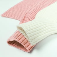Plit dugih rukava Crew Crk Crt Solid Print Pulover Žena Lagani džemperi Pink Veličina XL