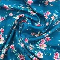 Sonakshi moda plava tiskana tkanina cvet cvijet Rayon široki snopovi za šivanje, po dvorištu