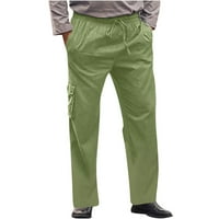 Elneeya Muške teretne hlače opušteno Fit Sport Pant elastični struk Jogger Duksevi na otvorenom na otvorenom sa džepovima zelena l