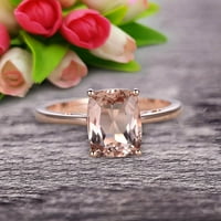 CUS GUSHION 1. Carat morganitni angažman prsten za vjenčanje prsten za vjenčanje prsten 10k ružičasto