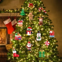 Adventski kalendar sa visećim ukrasima šareni božićni privesni kalendar Xmas Tree Viseći ukrasi