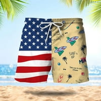 Hanas muške hlače Muška modna dana neovisnost tiskana navijačka havajska plaža Spotske casual šorc hlače