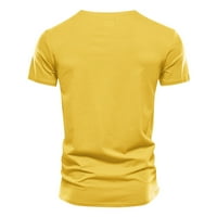 Popularna muška novost pamučna majica kratkih rukava s kratkim rukavima, žuta, XL
