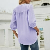 Šifonske bluze za žene Dressy casual obične majice u boji ljetna moda pom pom gumb dolje V majice