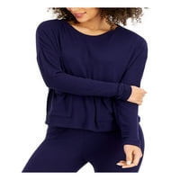 Intimira plavi pulover s dugim rukavima prednji džepovi za spavanje majica Pajama Top S