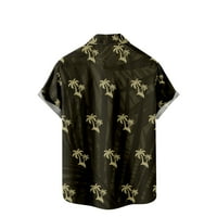 Homodles Havajska majica za muškarce- Ogrlica za ovratnik, casual plaža kratki rukav Udobnost pulover
