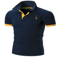 Luxplum muškarci tee rever vrat Polo majica T majice Atletic pulover Radna bluza Camel 3xl