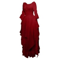 Srednjovjekovna haljina za žene Renesanse Gotska haljina plus veličina Steampunk s dugim rukavima Halloween
