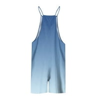 Finelylove ženske kombinezone Ležerne ljetne ženske lounge kratke hlače Visoki struk Aktivnost na otvorenom tiskano svijetlo plavo m