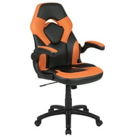 BlackArc High Back Gaming Stolica sa narančastom i crnom kožnom presvlakom, okretnim okretnim sjedalom
