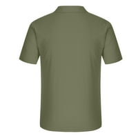 Muške casual posteljine majice s kratkim rukavima na havajskim stilu pamučne majice vrhovi velike i visoke košulje za odmor na plaži za odmor sa dvostrukim džepovima vojska zelena xxxxxl