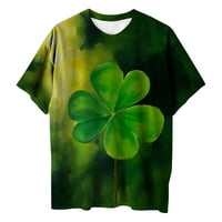 Honeeladyy Slanings St. Patrick's Day majica za žene zelena sretna djetelina Grafička majica Velika majica na velikim rukavima Ljeto Loose Tunic