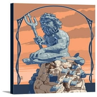 King Neptun Statue - Lantern Press poster