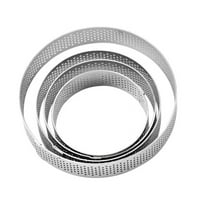 Prsten od nehrđajućeg čelika, podesivi uvlačivi krug od nehrđajućeg čelika mousse mousse pljusak za torte, kalup za pečenje dekor perforiranog tart-prstena, okrugli perforirani prsten