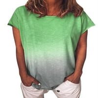 Ženski gradijentni kontrastni kratki rukav Okrugli izrez sa otvorenim kratkim majicama