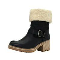 Tawop Fall Boots za žene crne čizme za žene Ženske čizme za snijeg Zimske čizme za žene zimske pamučne