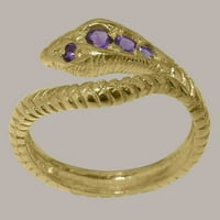 Britanci napravili tradicionalni 14K žuti zlatni prsten sa prirodnim ametistom ženskim obećajućim prstenom