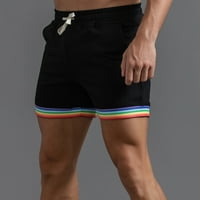 Muške ljetne čvrste boje duge dušine džepne crtanje labave povremene sportske trke ravne šorc hlače