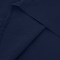 Puntoco Plus Veličina za čišćenje žene dvodijelne boje blokiranja u boji jednokradne kratke hlače s dugim rukavima s labavim odijelom mornarica 14