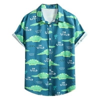 Muška ljetna modna casual havajska print morska obala Lapl majica majica majica kratka rukava majica