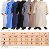 Paille muške molitvene ogrtač Plain majica majica muslimanske haljine redovno fit dnevno rušice kaki