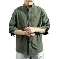 Muške majice na pola rukava Ležerni ovratnik, gumb čvrstog boja