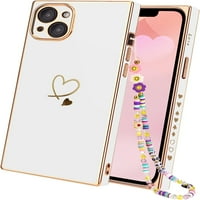 Trg iPhone Pro CASE djevojke luksuzne slatke obloge bijelo zlato ljubav srca uzorak futrola meko tpu