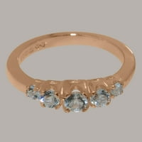 Britanci napravili spektakularni 18k ružičarski zlatni prirodni akvamarinski ženski prsten za opcije - Opcije veličine - veličina 10.5