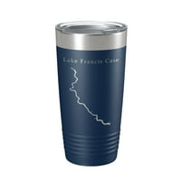Lake Francis Case Case Tumbler Travel Gol izolirani laserski ugravirani šalica za kavu Južna Dakota