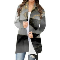 Žene kapute jakne na čišćenju zimski kaputi Ženska dugi rukav modni ležerni print Cardigan Top Bluuse smanjuje se
