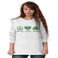 Mir ljubav irski st pattys dnevna djetelja ženske majice dugih rukava Brisco brendovi