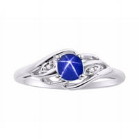 * RYLOS dizajnerski beskonačni val koji odgovara nakit set plava zvijezda safir & dijamantna narukvica