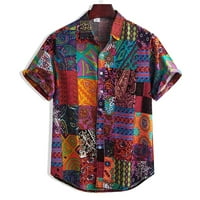 Outfmvch s dugih rukava za muškarce Šarene ljetne kratkih rukava labavi tasteri Havajska casual majica