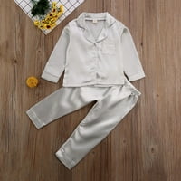 Djevojci za bebe Dječji pidžama postavio je dugulja dugih rukava + hlače od čvrste odjeće za spavanje
