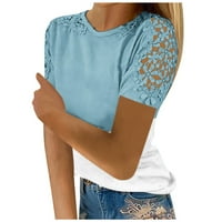 Ženske bluze Bluza Ženski plus kratki rukav plus veličina Slijede košulje Okrugli izrez Ljetni vrhovi