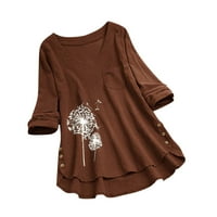 Top bluza za žene Pamuk od ispisane na otvorenom modna kauzalna majica
