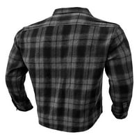 Niuer Men Casual Check Print majice Mens Regular Fit bluza Rever Buffel Tops Black Grey XL