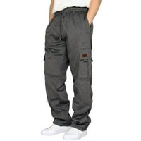 Muški fitness trkački pantalona za crtanje labavog struka Solid u džepu u boji labavi duks u obliku