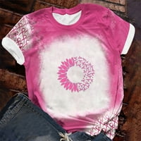 Fanxing Majice za dojku za žene ružičasta vrpca kratki rukav Tee TOP Ljeto Majica s kratkim rukavima