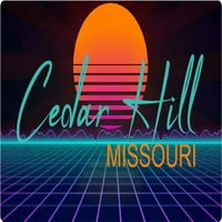 Cedar Hill Missouri Frižider Magnet Retro Neon Design